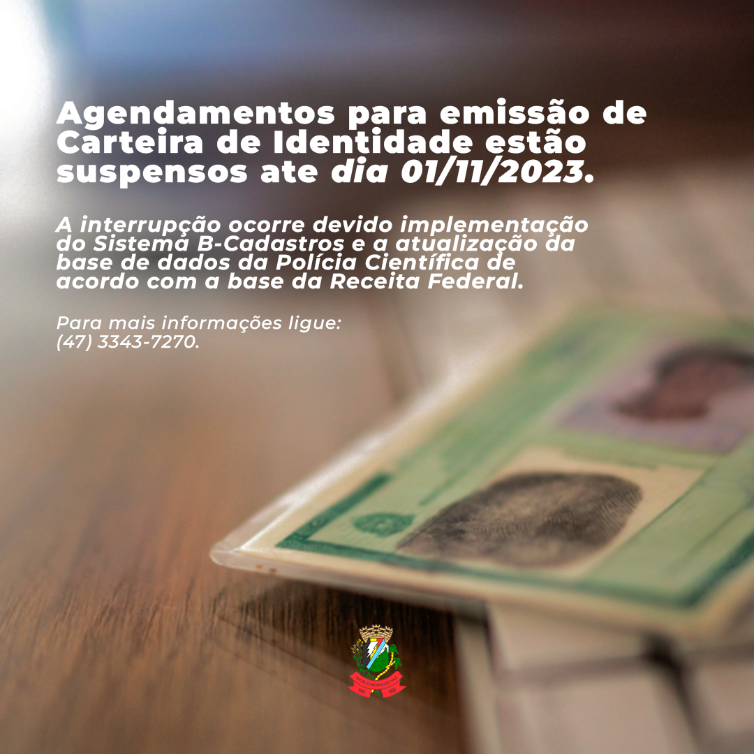 Posto para emissão de carteira de identidade está temporariamente